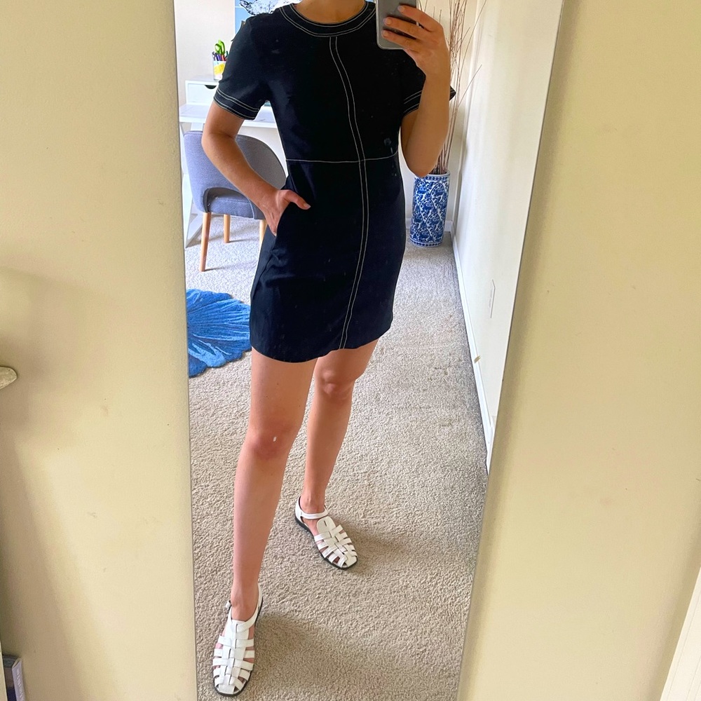 Banana Republic Blue Dress with White Stitching
